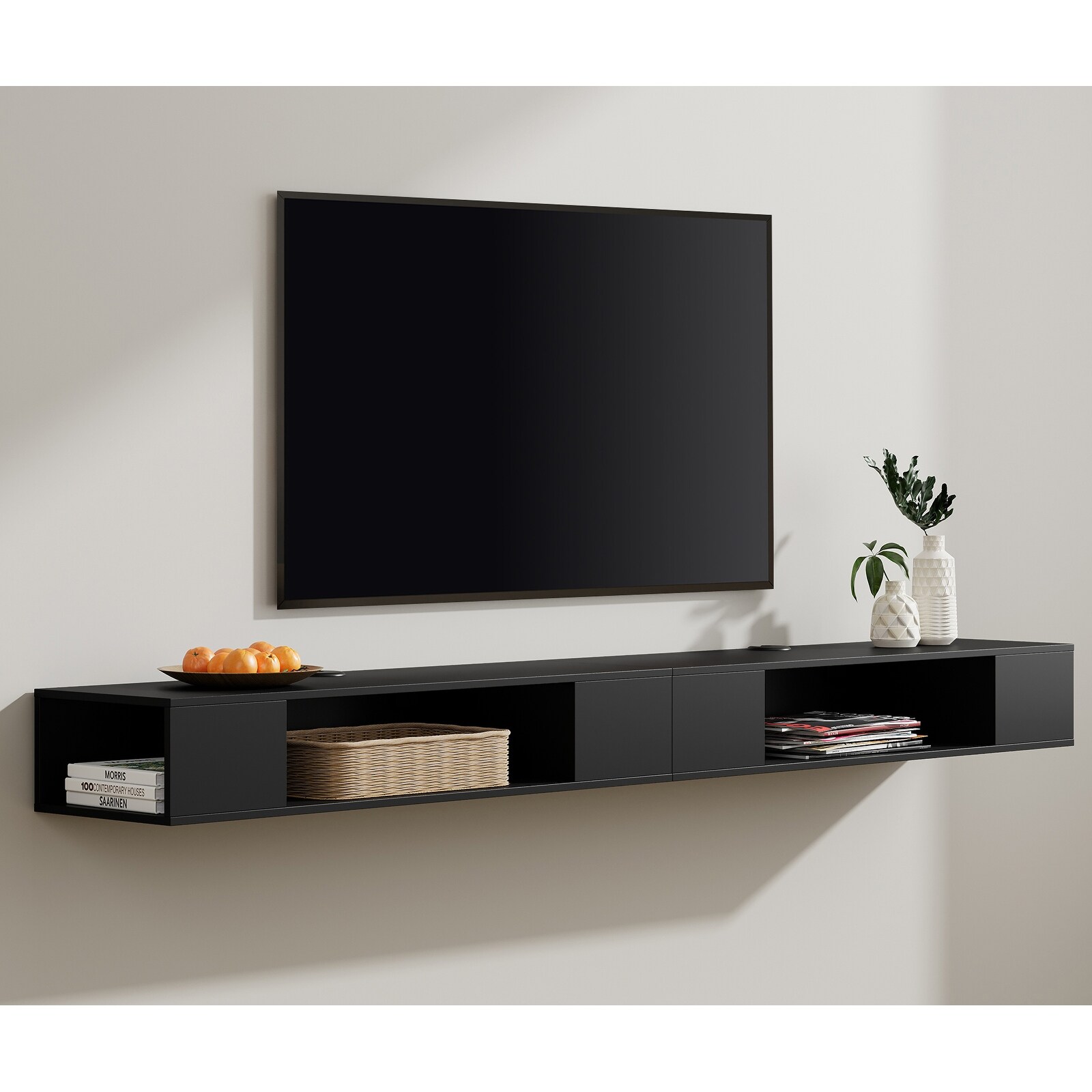 WAMPAT 80 inch Floating TV Stand Floating Entertainment Center Wall Mounted for Living Room