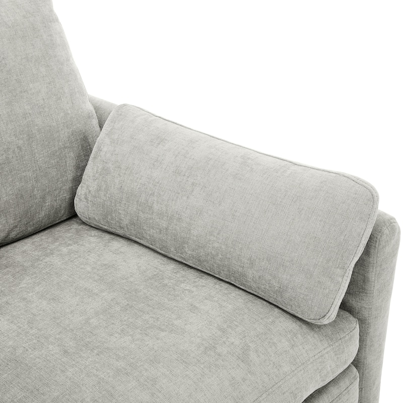Chenille Oversized Armchair with Double Cushion Design & Lumbar Support - Plush Cloud Sofa