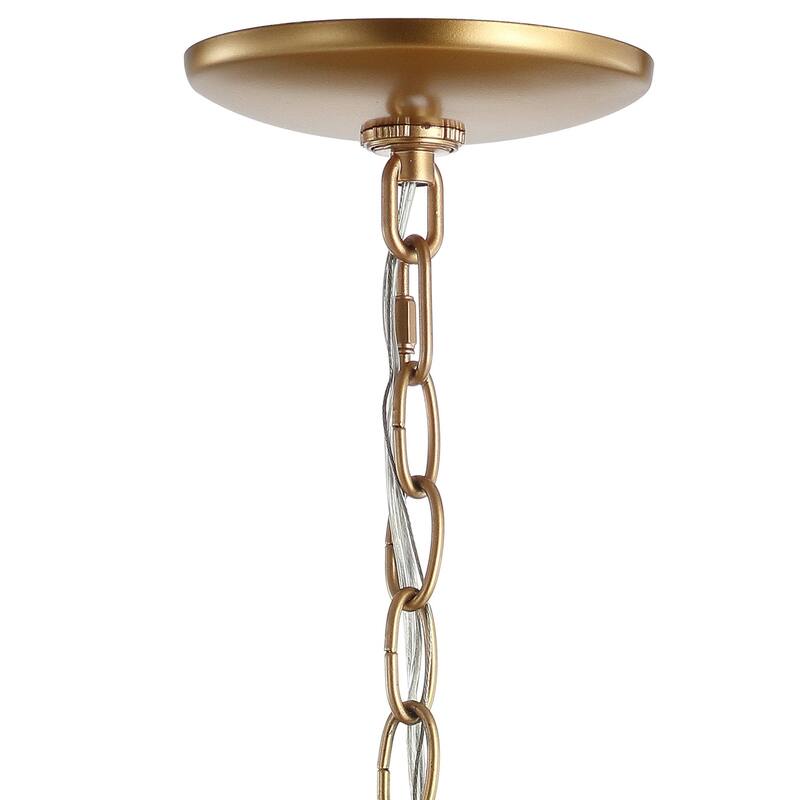 Chase 12" Adjustable Metal LED Pendant, Gold by JONATHAN Y