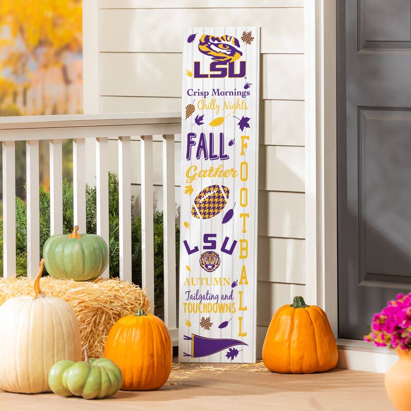 47" Double Sided Seasonal Porch Leaner, Louisiana State University - 47" x 11.25" - Fall