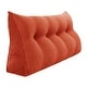 preview thumbnail 99 of 182, WOWMAX Large Reading Wedge Headboard Pillow for Bed Rest Back Support Full - Polyester Orange