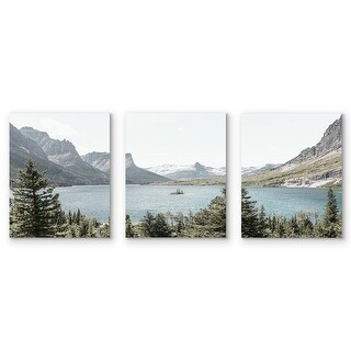 Americanflat 3 Piece 16x20 Wrapped Canvas Set - Montana Mountain by Artvir