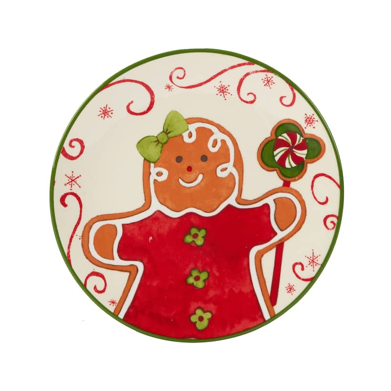 Certified International Holiday Magic Gingerbread 6" Canape/Luncheon/Snack Plates, Set of 4