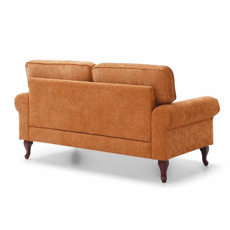 Linen Loveseat - Tufted Chesterfield Sofa
