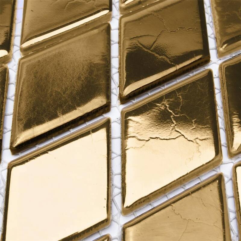 Merola Tile Hudson Kite Gold 10-1/8" x 11-3/4" Porcelain Mosaic Floor and Wall Tile