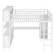 preview thumbnail 25 of 50, All-in-One Metal Loft Bed with L-Shaped Desk & Wardrobe, Bedrooms Bed Frame with Storage Cubes, Shelves, Full-Length Guardrails
