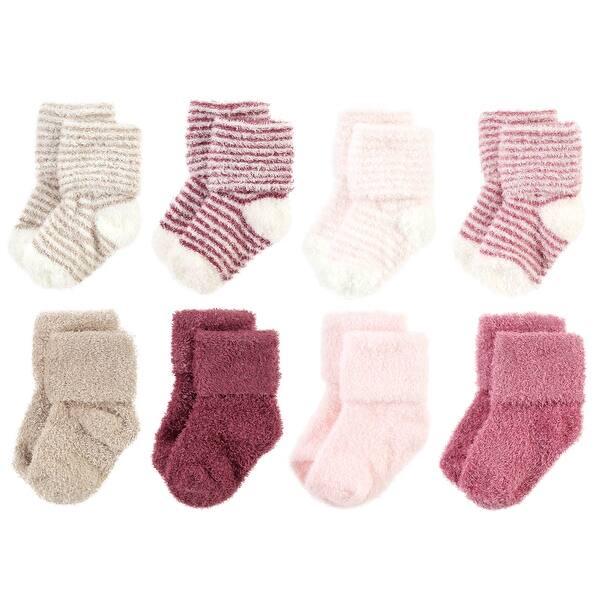 slide 1 of 1, Hudson Baby Infant Girl Cozy Chenille Newborn and Terry Socks, Blush Pink Stripe Blush Pink Stripe - 0-6 Months