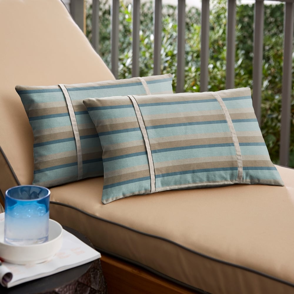 Sorra Home Sunbrella Outdoor Double Petite Flange Pillow Set of 2