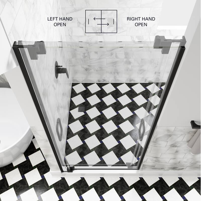 Seawin Flex X Frameless Pivot Shower Door 3/8 in. (10 mm) Clear Tempered Glass with NanoShield Coating