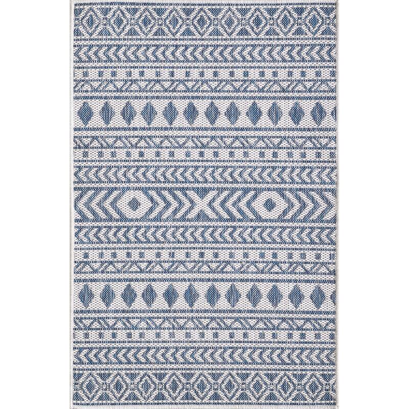 Domani Pyramids Hygge Boho Indoor/ Outdoor Rug - 7'10" x 10'10" - Denim