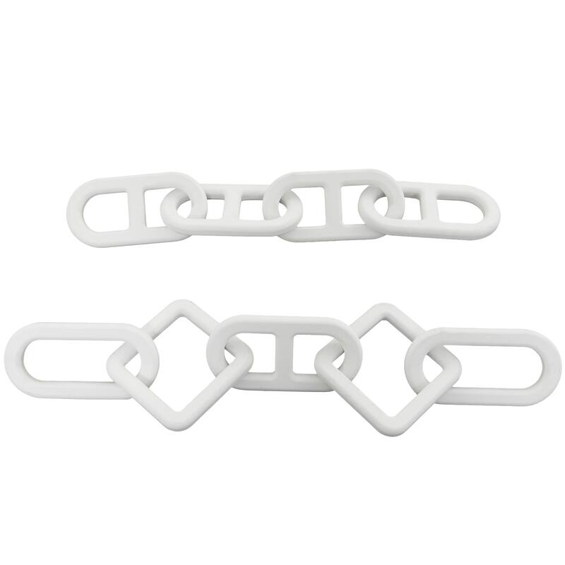 CosmoLiving by Cosmopolitan Geometric Wood Chain Sculpture (Set of 2, Set of 3) - Black, White, Brown
