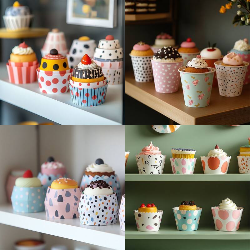 100Pcs Paper Baking Cups Cupcake Muffins Liner Wrappers Cake LOVE Pattern