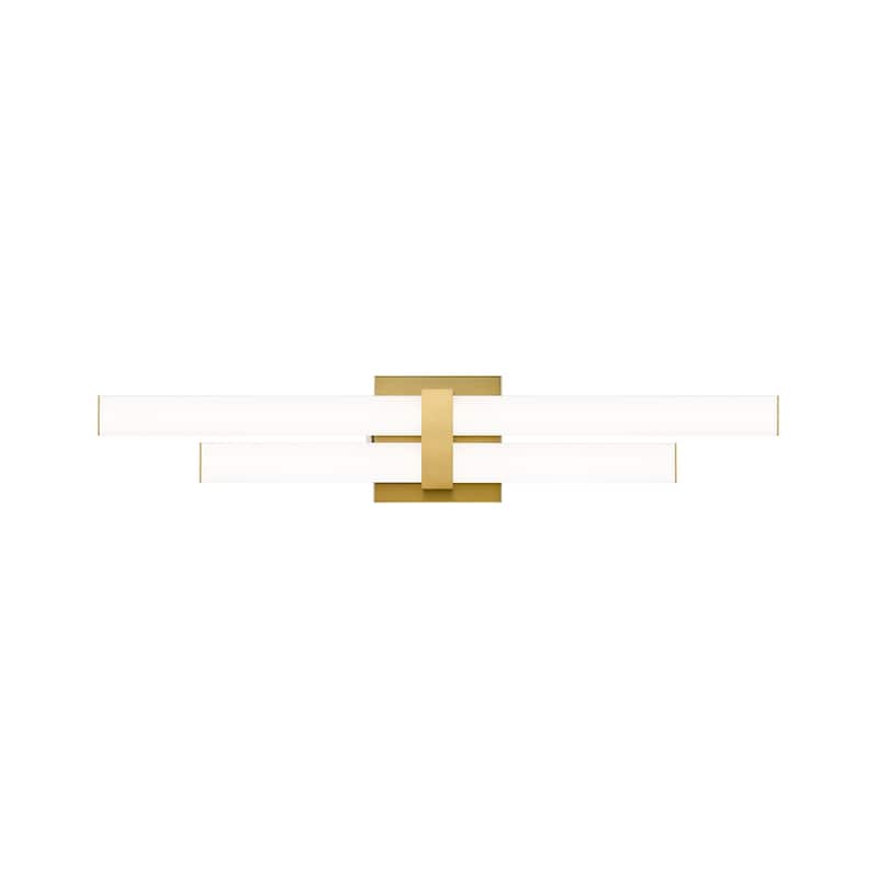 Zane by Z-Lite 2 Light Vanity in Modern Gold with Frosted Plastic Shade - Modern Gold