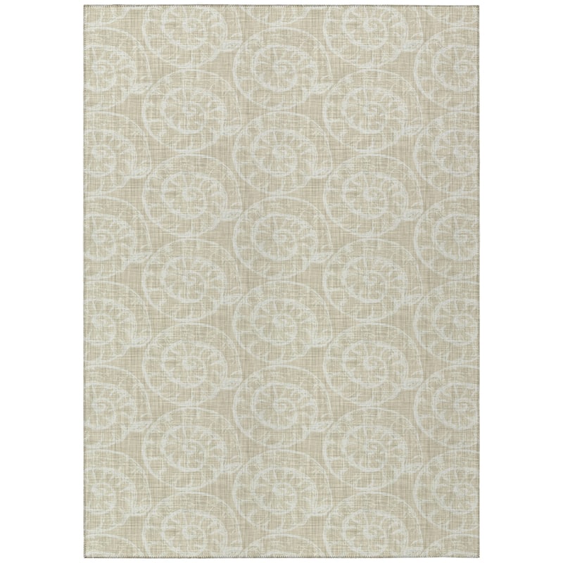 Indoor/ Outdoor Surfside Imprints Washable Rug New - Beige - 3' x 5'