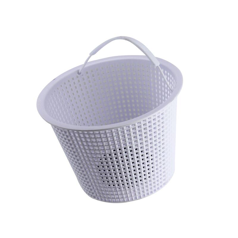 6.75" White Round Heavy Weighted Swimming Pool Skimmer Basket