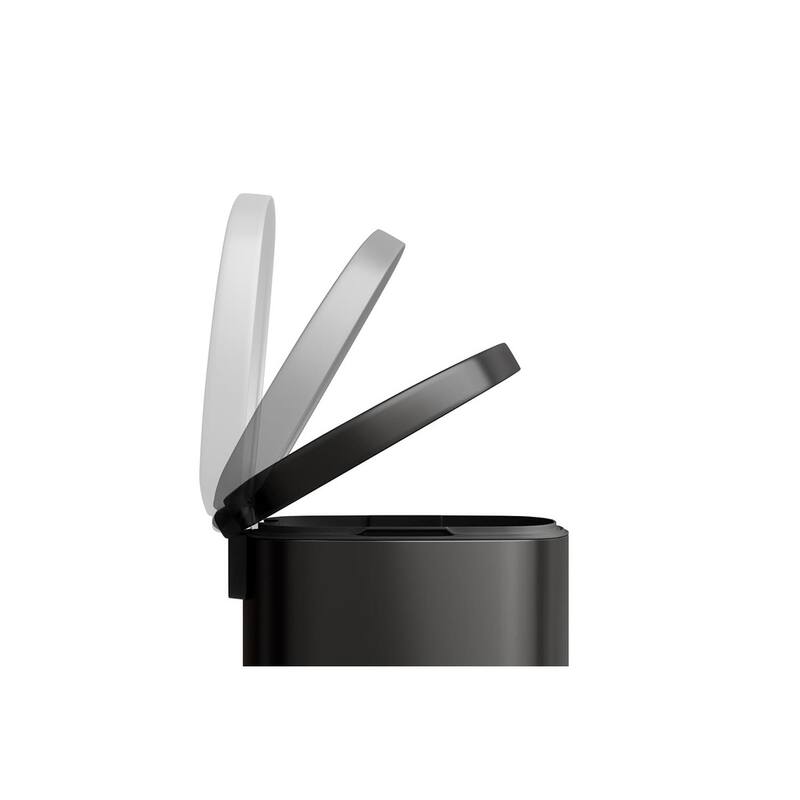 13 Gallon/50 Liter Large Kitchen Trash Can with Lid, Step-On Trash Can with Inner Drum