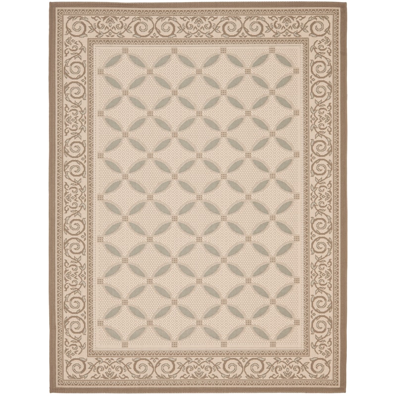 SAFAVIEH Courtyard Zennur Indoor/ Outdoor Waterproof Patio Backyard Rug - Beige - 8' x 11'