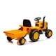 preview thumbnail 15 of 37, 12V Kids Electric Tractor with Digging Handle, Remote Control, and Music for Ages 3-6, Yellow.