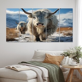 Designart quot Yaks Majestic In Winter quot Animals Multipanel Wall Decor set