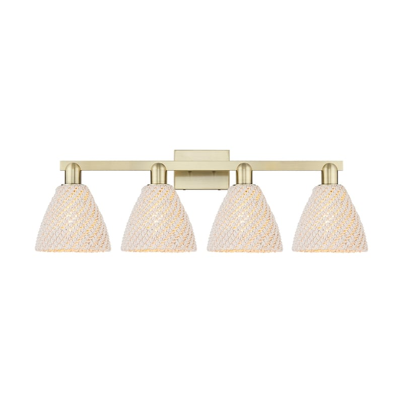 Innovations Lighting 716-4W-11-36 Natural Ballston Dome Vanity Natural - Antique Brass / Natural