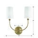 preview thumbnail 4 of 3, Libby Langdon for Crystorama Sylvan 2-light Vibrant Gold Wall Sconce - 15.5'' W x 15.87'' H x 7'' D
