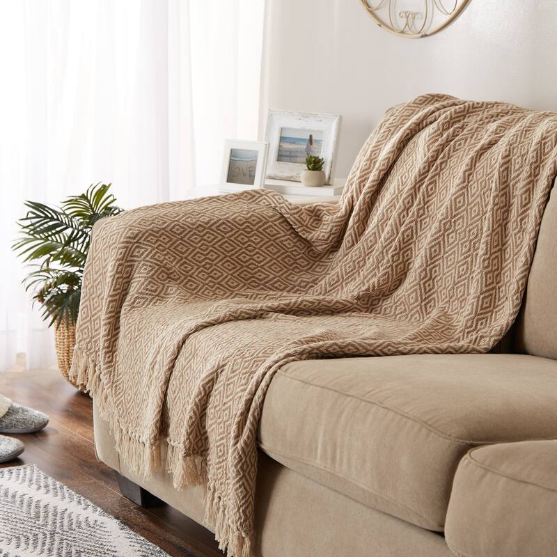 DII Stone Double Diamond Throw
