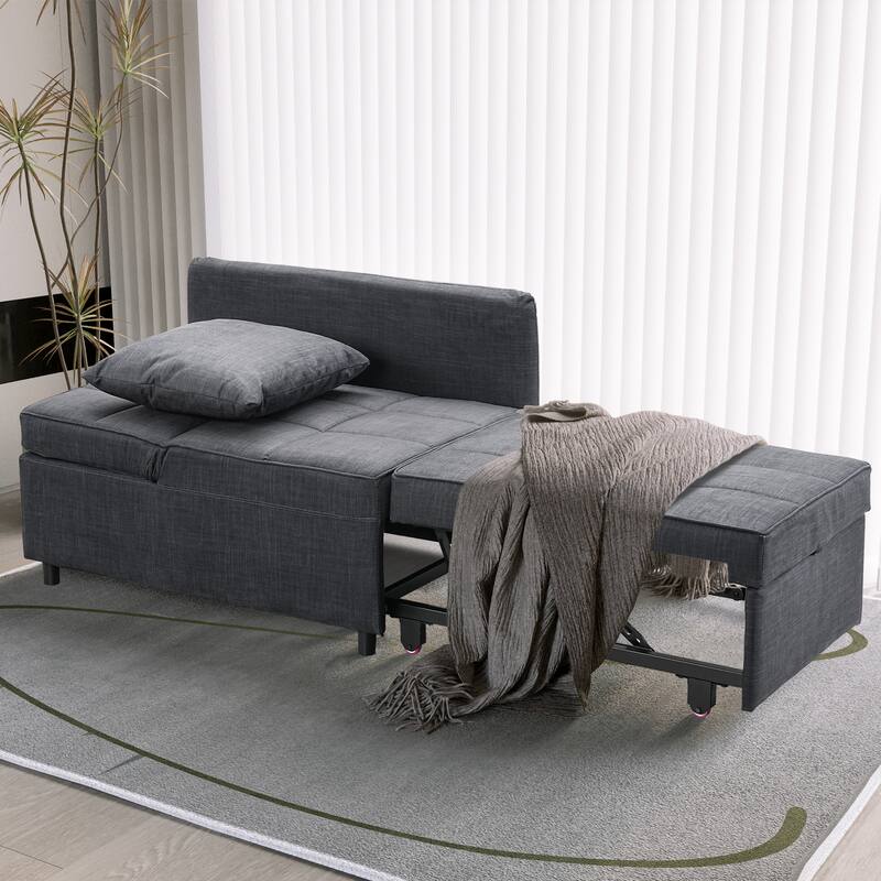 Ainfox Adjustable Sofa Chair Sleeper Sofa Bed Ottoman Couch with Metal Frame