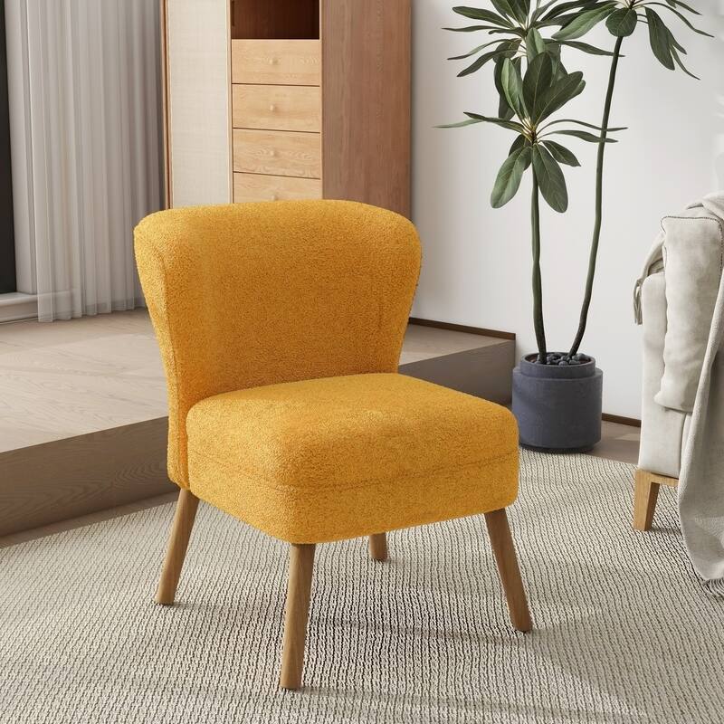 Linen Armless Accent Chair Slipper Chair
