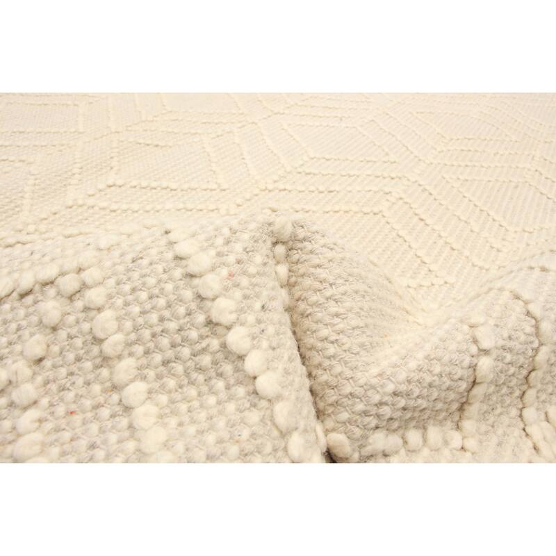 ECARPETGALLERY Braid weave Sienna Cream Wool Rug - 5'2 x 7'8