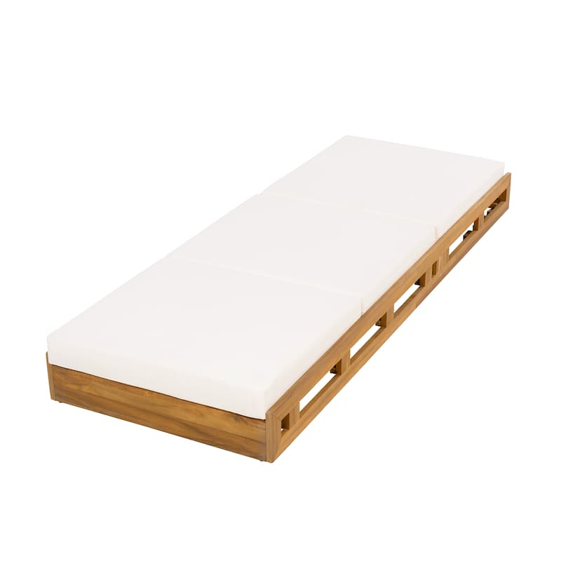 Christopher Knight Home- Cassian Patio Acacia Wood Chaise Lounge Set