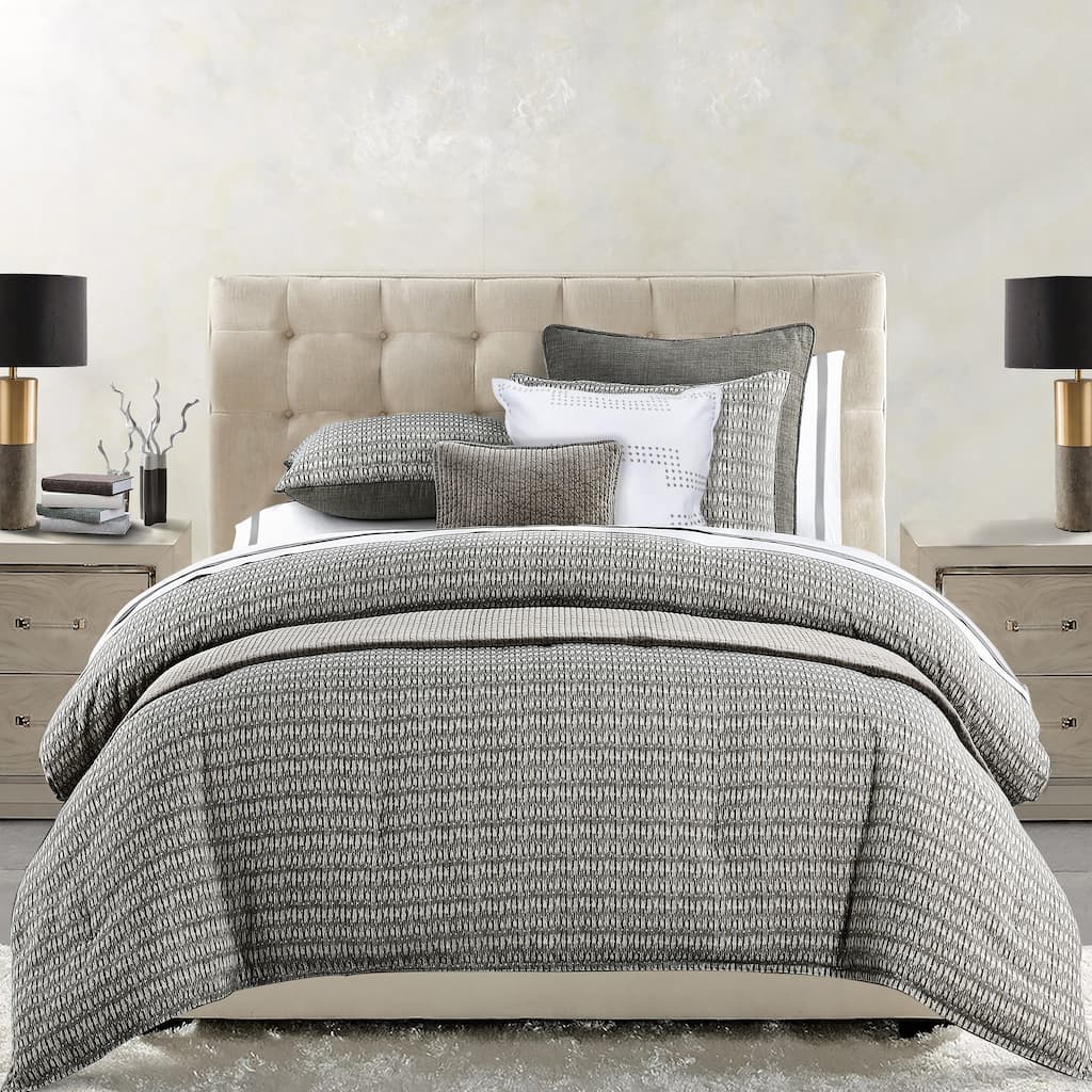 HiEnd Accents Fenton Geometric Woven Jacquard Bedding 3 Piece Duvet Cover Set