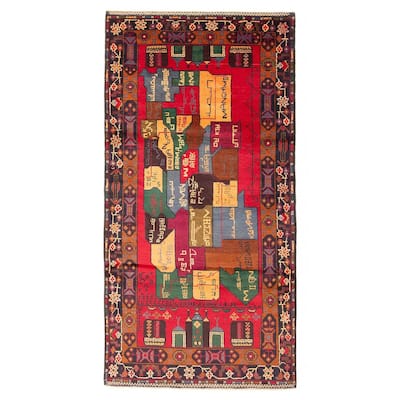 ECARPETGALLERY Hand-knotted Teimani Red Wool Rug - 3'2 x 6'2