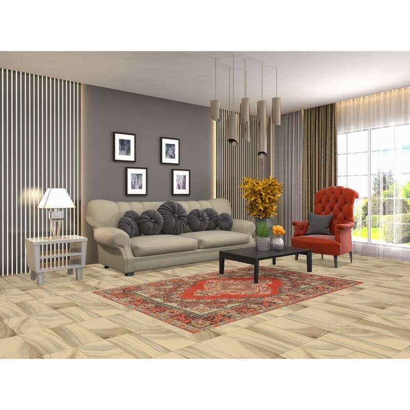 Sarouk Persian Rug Handmade Wool Carpet - 4'2" x 6'6"