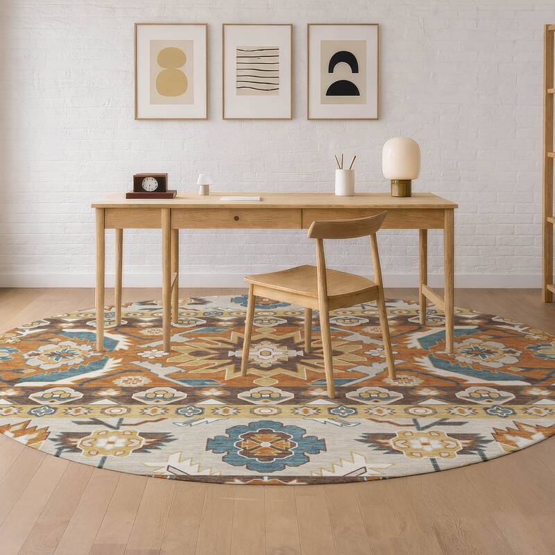 Machine Washable Indoor/ Outdoor Traditional Aspen Chantille Rug