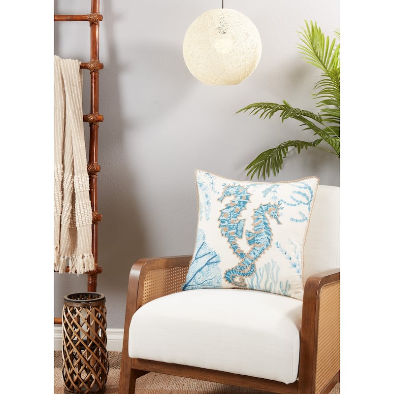Sea Horse Design Throw Pillow