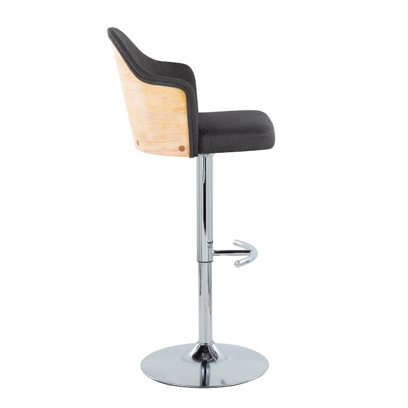 Carson Carrington Valsatra Adjustable Bar Stool with Rounded T Footrest (Set of 2)