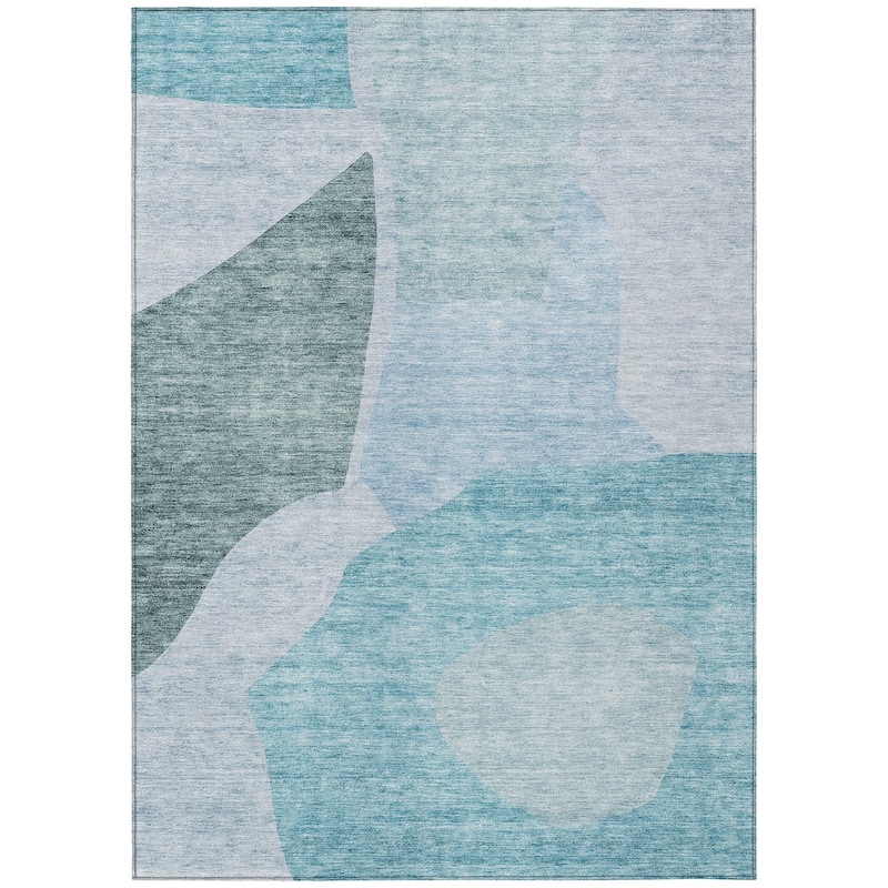 Machine Washable Indoor/ Outdoor Chantille Contemporary Abstract Rug