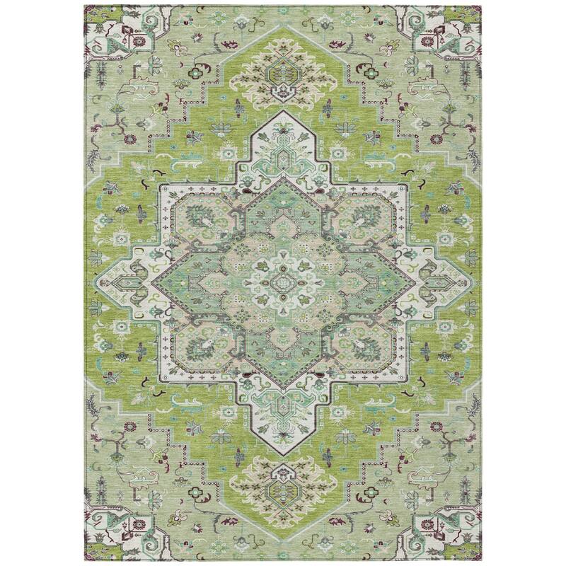 HomeRoots Oriental Traditional Rectangle Outdoor Rug