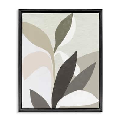 Stupell Organic Soft Leaf Shapes Framed Floater Canvas Wall Art Design By June Erica Vess