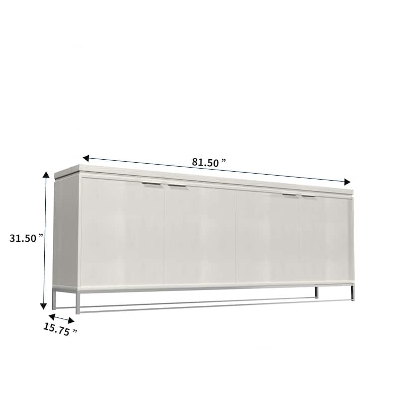 Clihome Furniture Wood 4-Door Accent Cabinet