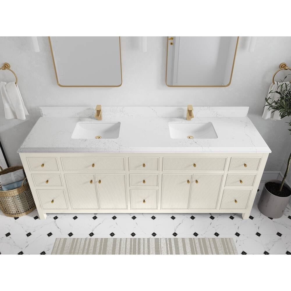 Willow Collections 84 in. W x 22 in. D Sonoma Free Standing Double Sink Bathroom Vanity with Countertop