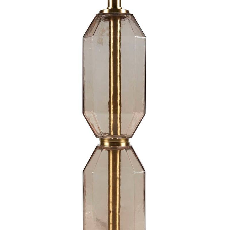Faceted Brown Glass Table Lamp Brown See below