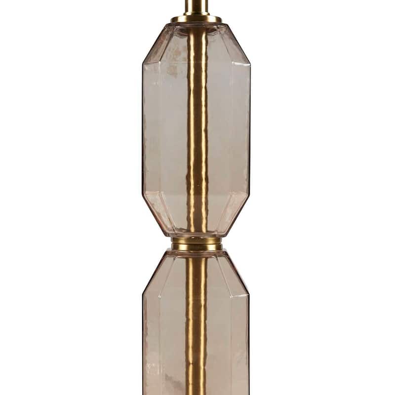 Modern Geometric Table Lamp with Fabric Shade and LED Bulb Included
