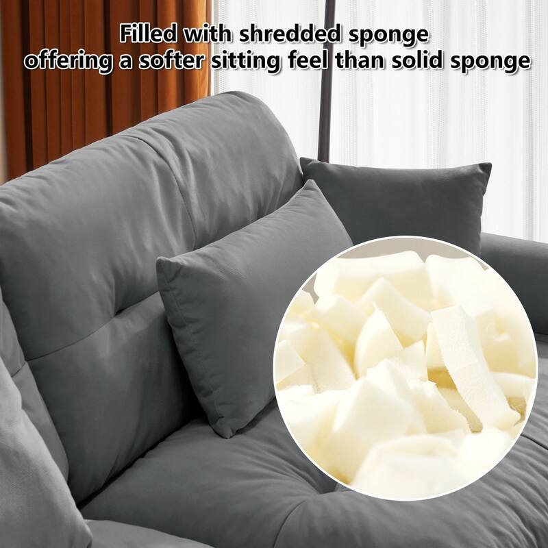 166" Modular U-shaped Sectional Sofa Cloud Couch with Movable Ottomans