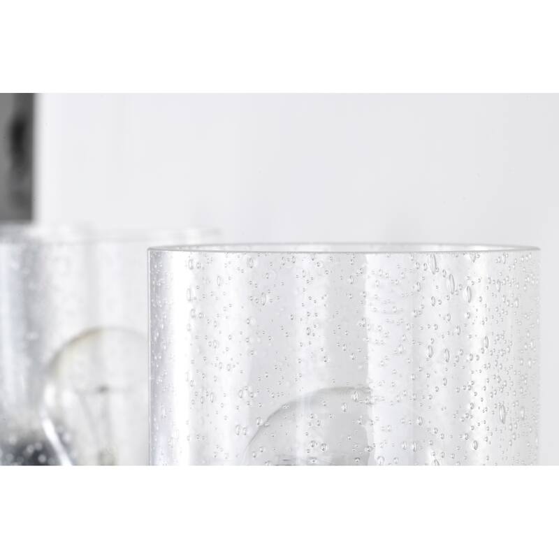 Matte Black 3-Light Vanity Lights with Seedy Glass