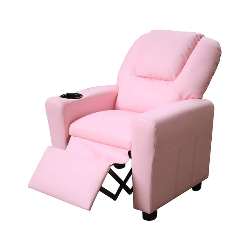 PU Leather Kids Recliner Chair with Cup Holder