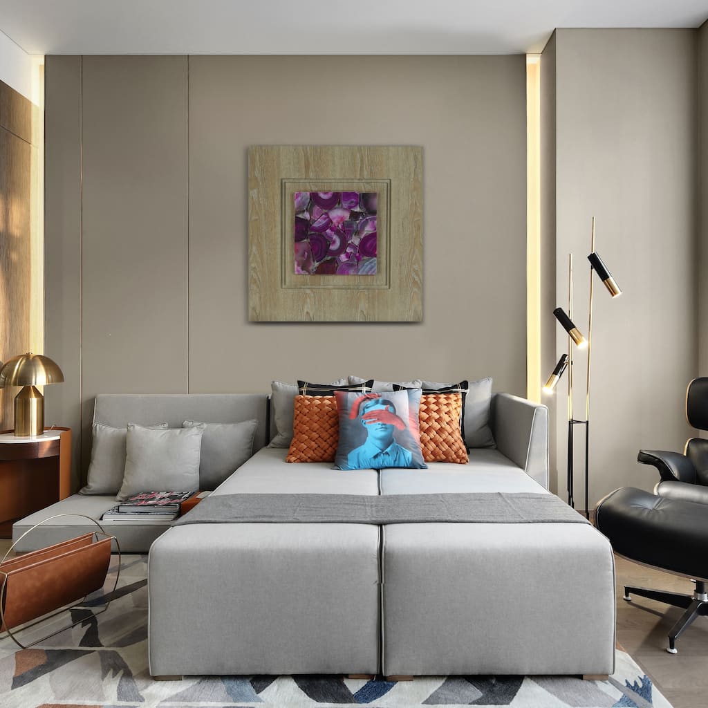 HUJI Shattered Purple Agate Wall Decor - 23.62"x23.62"