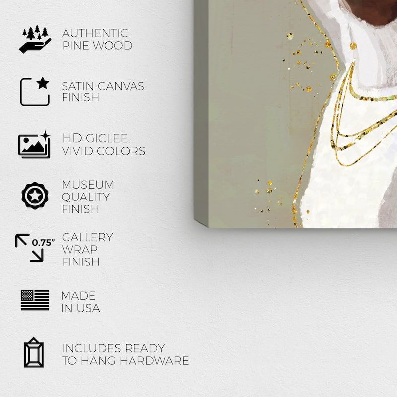 Wynwood Studio Canvas Fashion and Glam Muted Green White and Light Gray Glam Wall Art Canvas Print