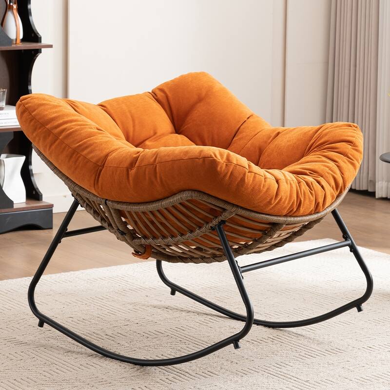 Rocking Chair, Chenille Upholstered Accent Chair, Modern Nursery Rocking Chair for Living Room, Bedroom, Apartment