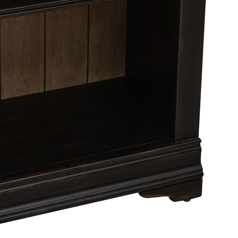 Meritage Aged Charcoal Rub-thru Caramel Bunching Bookcase - 32" x 14" x 76"